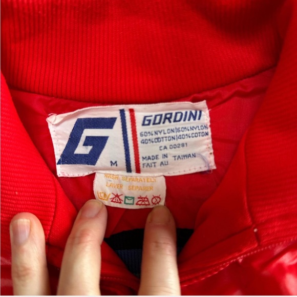 Vintage Gordini Red Track Jacket with Blue Stripes - Picture 2 of 5